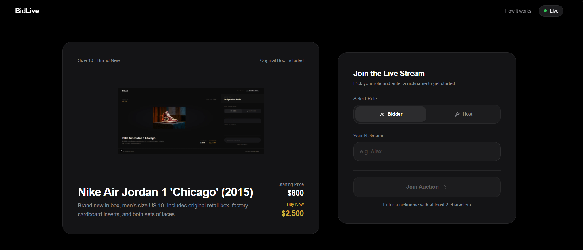 BidLive preview